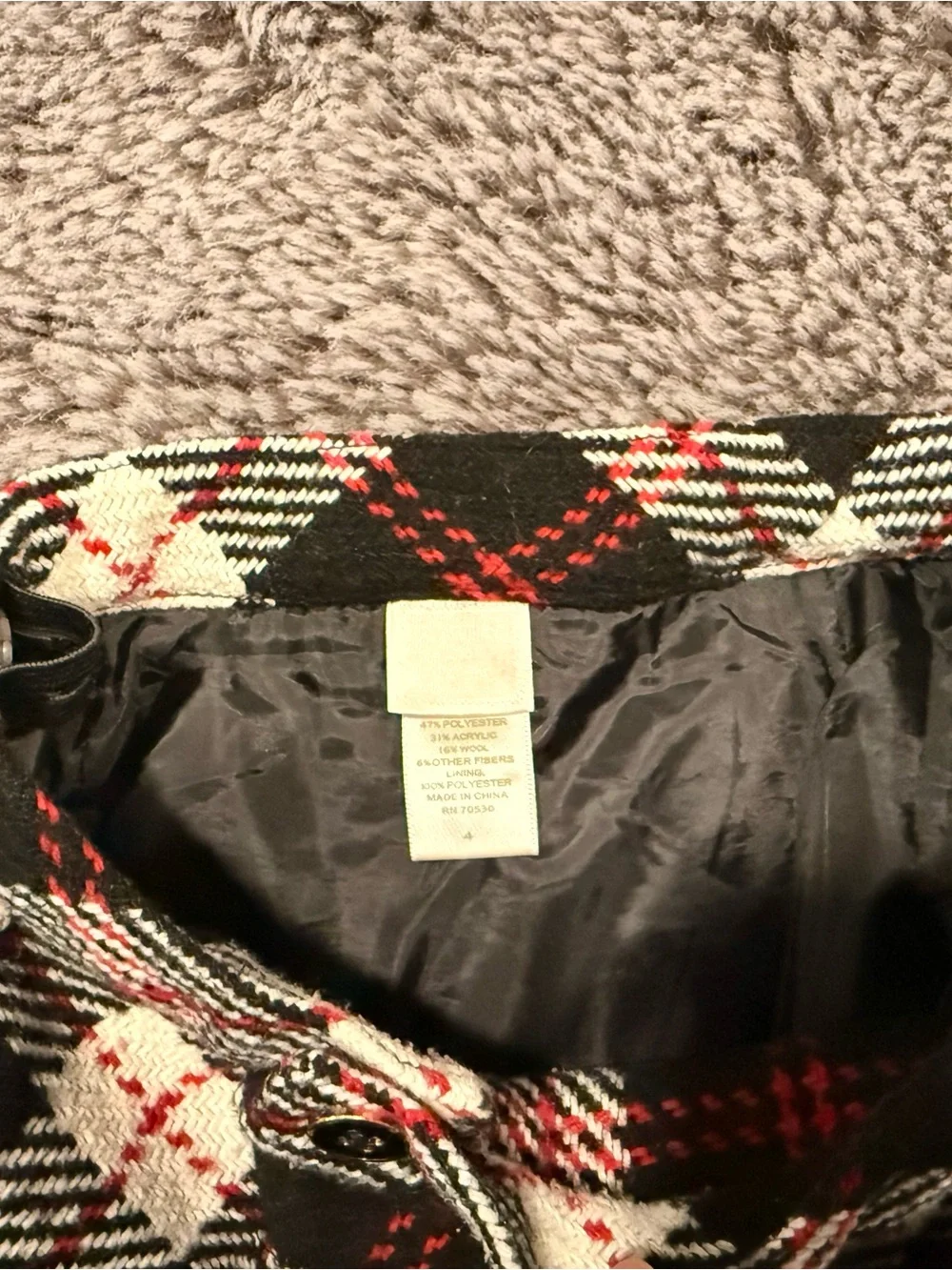 Janie and Jack Black, White & Red Plaid A-Line Mini Skirt